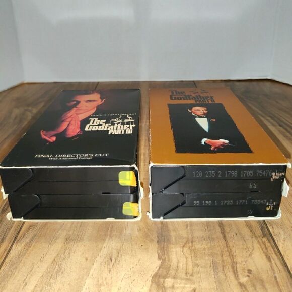 The Godfather Part II & Part III VHS Movie Set. They have wear from age and use. - Picture 3 of 5